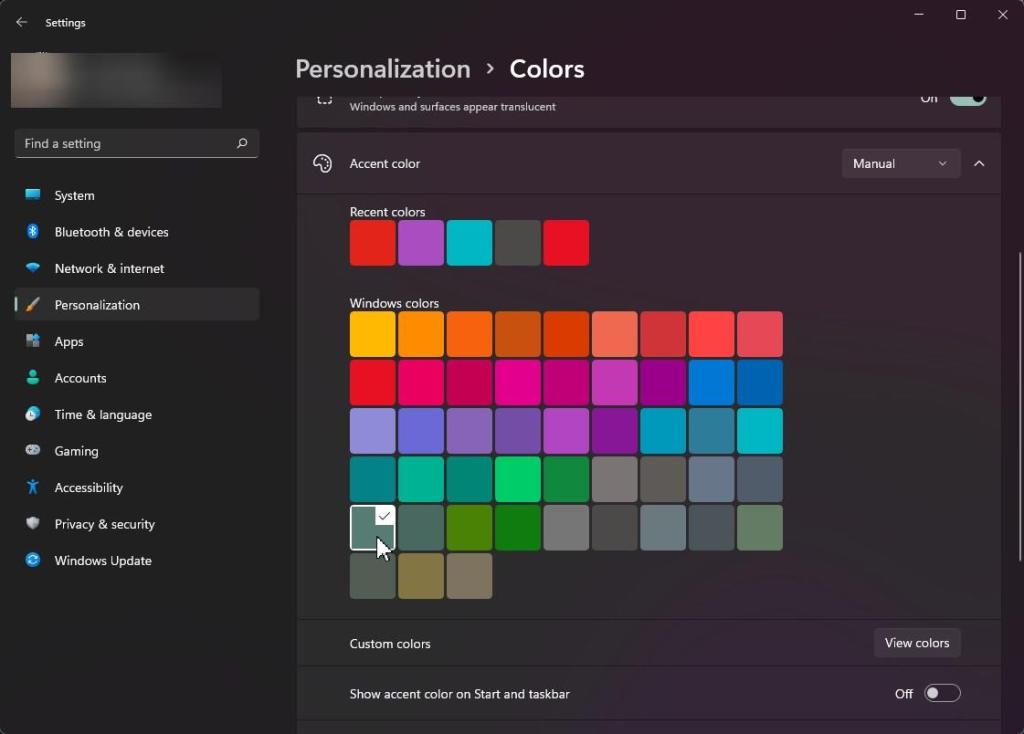 Windows 11 でウィンドウの境界線の色を変更する